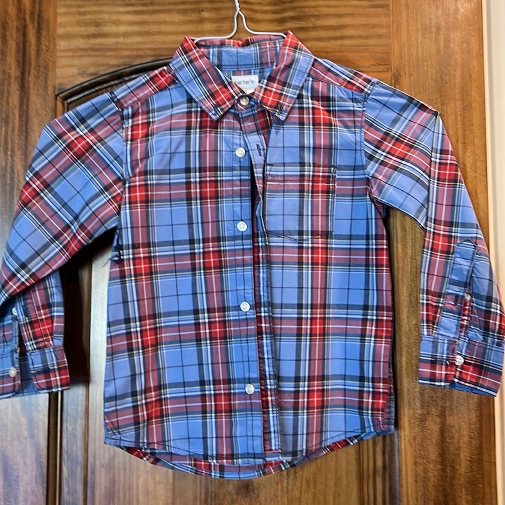 Boys Long Sleeve Plaid Shirt